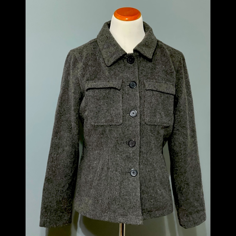 American Eagle Women’s Pea Coat - Dark Grey - Large